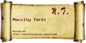 Maczity Teréz névjegykártya
